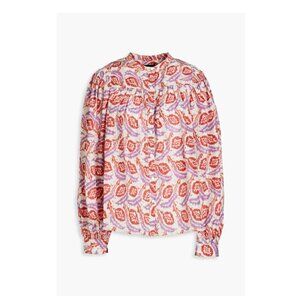 ISABEL MARANT Ritonea gathered printed silk blouse